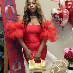 Over shoulder Ruffle Dress